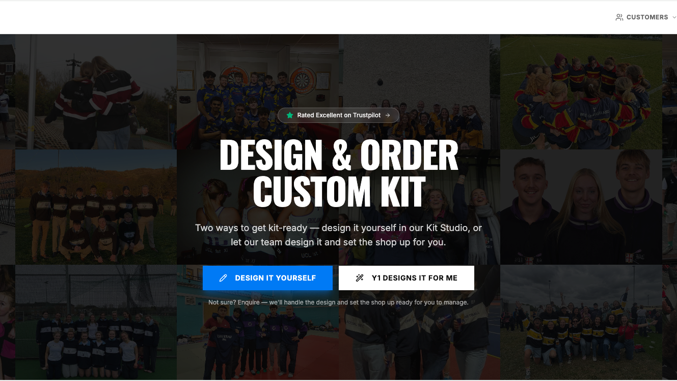Y1 Custom Kit Studio: Design, Shop & Order Teamwear